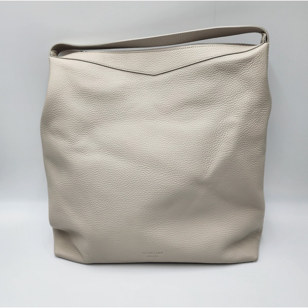 The Boss Bag Cream Italian Leather Textured Bag‎